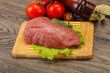 Raw beef piece for cooking