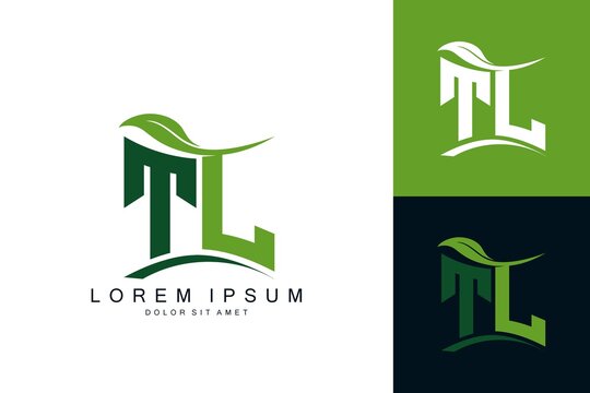 TL monogram leaf logo. natural organic premium vector design template