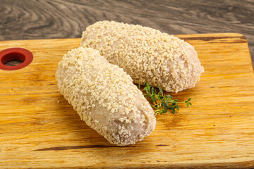 Raw chicken cutlet for roast
