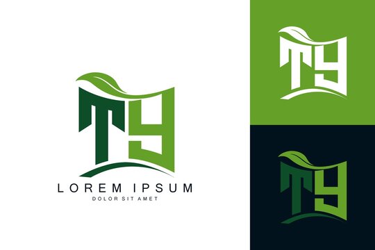 TY monogram leaf logo. natural organic premium vector design template