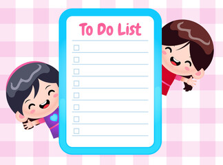 Paper Memo Pads Note Template With Cute Girl