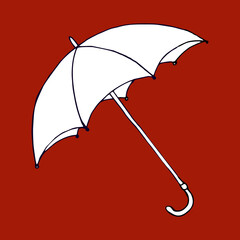 Vector illustration doodle umbrella will save from rain in autumn and spring line.