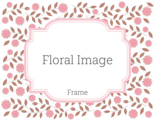 カラフルな草花のメッセージカード　背景　フレーム　