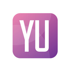YU Letter Logo Design With Simple style