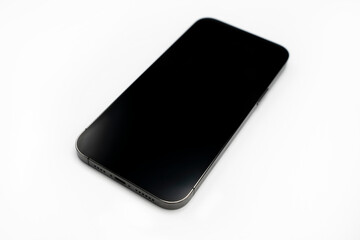 Isolated phone on white background front usb-c, speaker