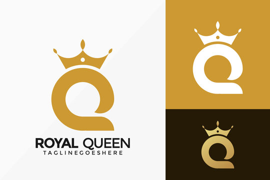 Royal Queen Logo Vector Design. Abstract emblem, designs concept, logos, logotype element for template.
