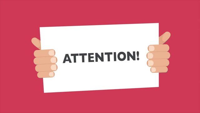Banner with Attention please. Exclamation danger sign. White Attention please sign