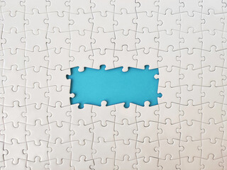 Missing pieces of the jigsaw puzzle with copy space for your messages