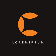 Elegant C Letter Logo Design Template. Simple Letter Icon Line Art Vector