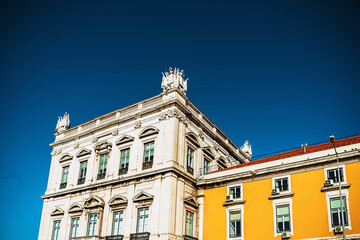 Traditional, old buildings in Lisbon, Portugal, Europe