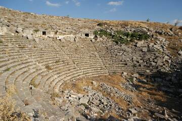 Ruins of old amphitheater, Hierapolis, Pamukkale.