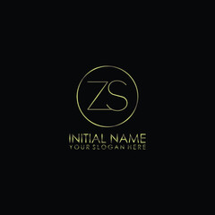 ZS Initials handwritten minimalistic logo template vector