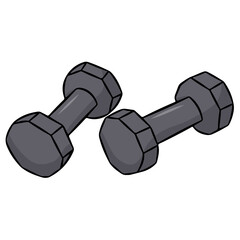 Dumbbells for fitness classes. Vector illustration isolated on a white background.