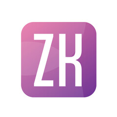 ZK Letter Logo Design With Simple style