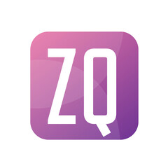 ZQ Letter Logo Design With Simple style