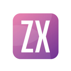 ZX Letter Logo Design With Simple style