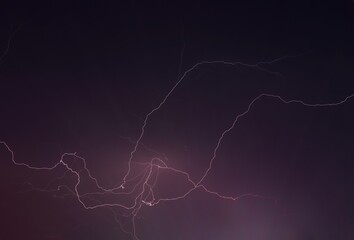 lightning in the night sky