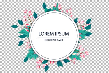 Vector banner template. Hand-drawn, botanical design. Delicate flowers and leaves. Label for cosmetics, perfumery, personal hygiene products. Layout of cards, postcards, advertising. Modern style.
