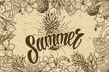 Hello Summer vintage monochrome concept