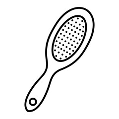 Vector Hair Brush Outline Icon Design