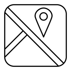 Vector Map Outline Icon Design