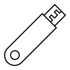Vector Flash Drive Outline Icon Design