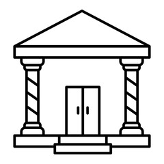 Vector Bank Outline Icon Design