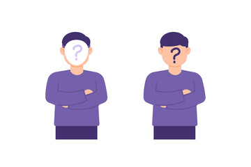 illustration of a mysterious person. question mark. anonymous. symbol of a stranger. flat style. vector design