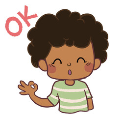 African American girl with approval symbol