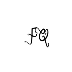 FQ initial handwritten logo for identity