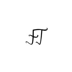 FT initial handwritten logo for identity