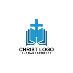 Church logo template design vector illustration