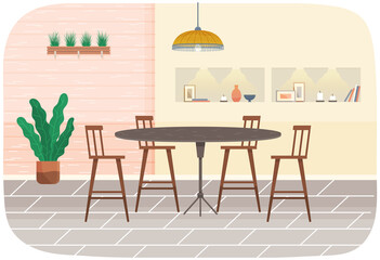 Flat design interior. Planning and arrangement of furniture in apartment. Living room. Home lifestyle. Style house