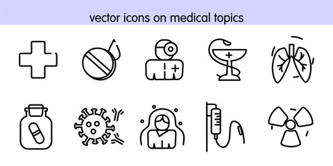 vector icons on medical topics