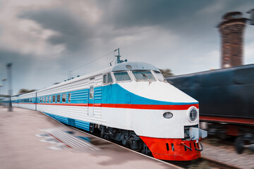 Old Soviet high-speed train. The first high-speed train connecting Moscow and St. Petersburg