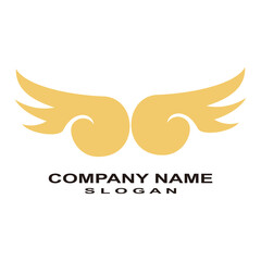Obraz premium Gold wing icon logo symbol