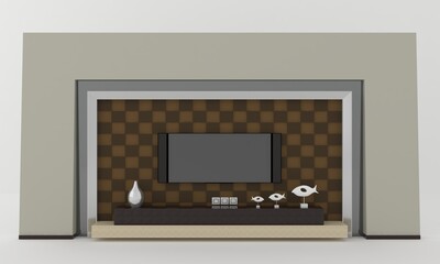 LCD TV rack interior Wall