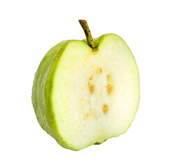 Guava fruit sliced isolated on white background, clipping path, full depth of field