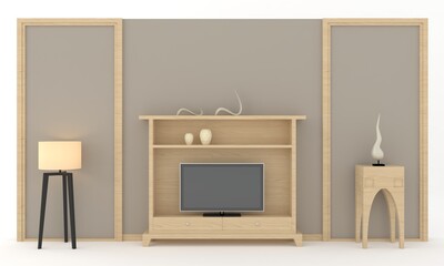 LCD TV rack interior Wall