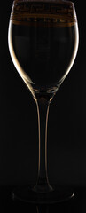 wine glass on black