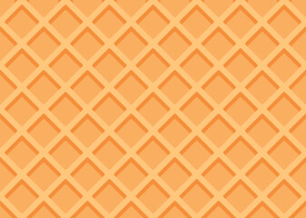 Seamless waffle texture or pattern. Sweet ice cream background. Vector illustration