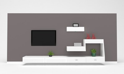 LCD TV rack interior Wall
