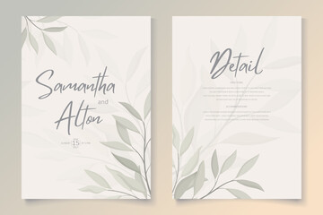 Obraz na płótnie Canvas Set of elegant floral wedding invitation design