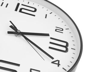 Wall clock isolated on white background with space for text