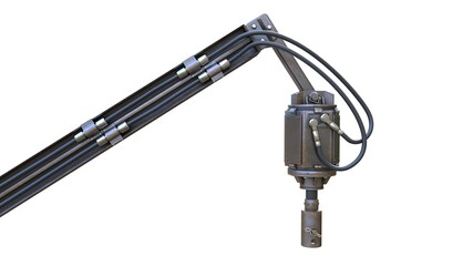 torque head for screw foundations machine. isolated conceptual industrial 3D illustration