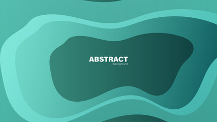 Abstract green fluid shape modern background with copy space, vector.