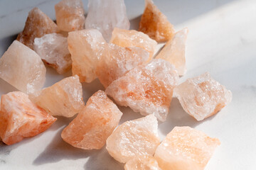 Organic Himalayan mineral salt crystals as cooking or healthy ingredient