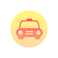 Taxi Vector Gradient Round Icon. Hotel and Services Symbol EPS 10 