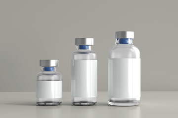 Glass Vial Bottle 3D Rendering