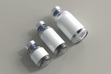 Glass Vial Bottle 3D Rendering